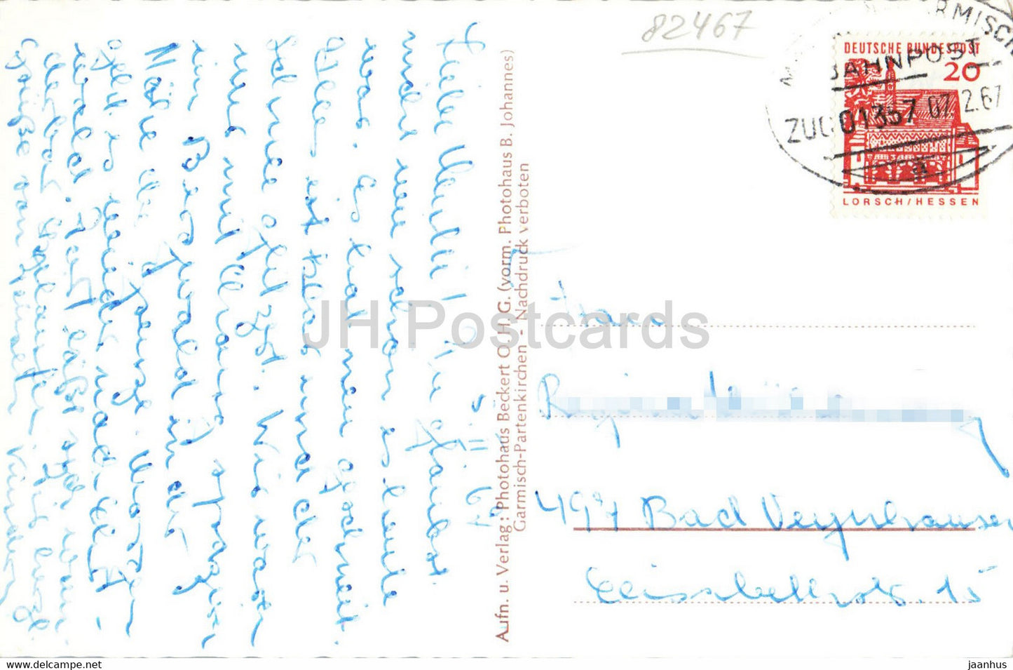 Zugspitz Gruppe bei Garmisch Partenkirchen - Kramerplateauweg - Bahnpost - old postcard - 1967 - Germany - used