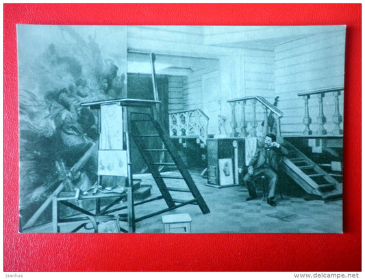 Repin in his Winter Studio in Penates - russian artist Ilya Repin Memorial Home Penates - 1968 - Russia USSR - unused - JH Postcards