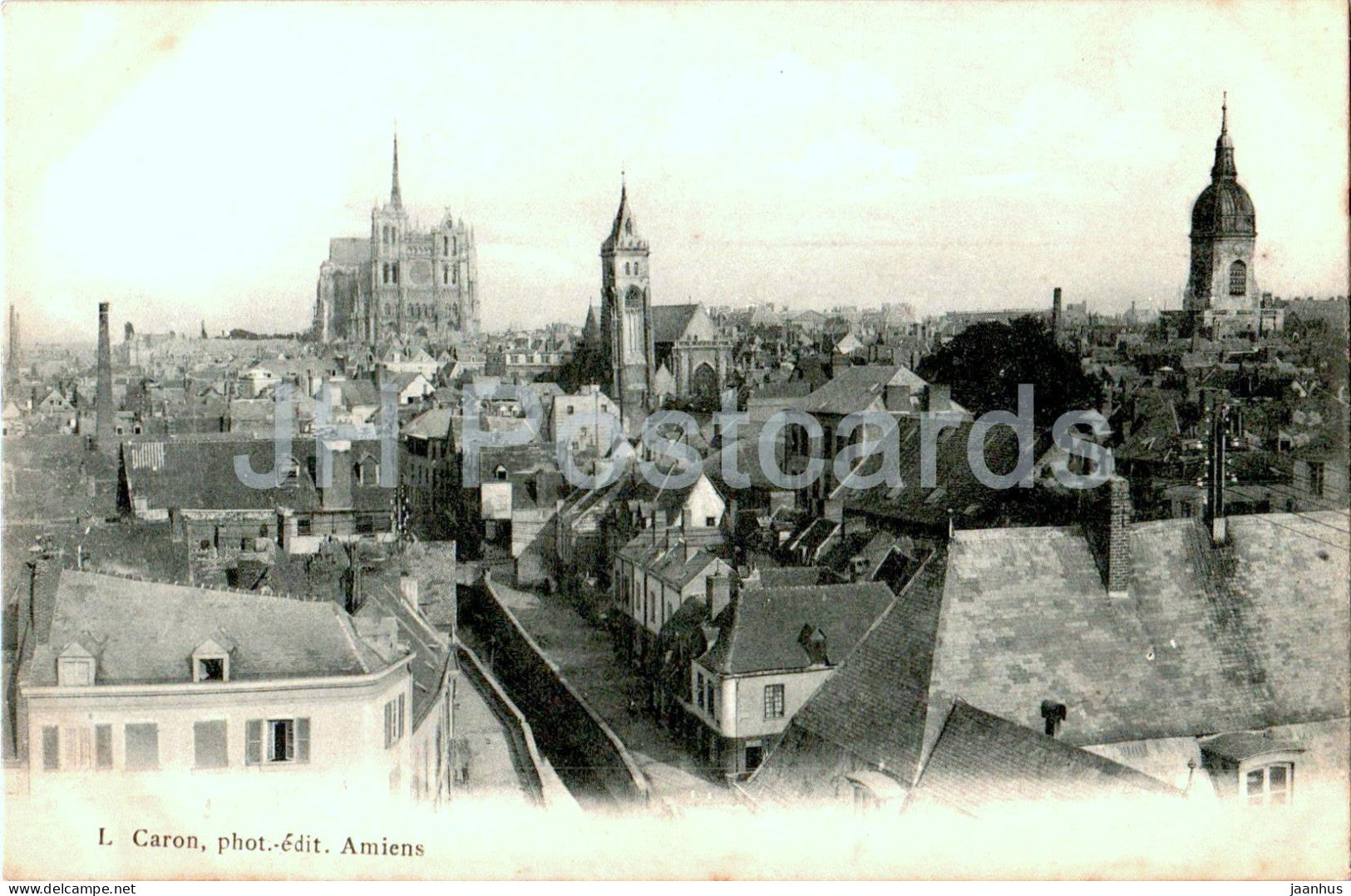 Amiens - L. Caron - city view - old postcard - 1916 - France - used - JH Postcards