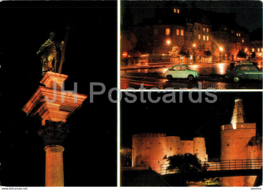 Warsaw - Warszawa - Kolumna Zygmunta III Wazy - Plac Zamkowy - Barbakan - multiview - Poland - unused - JH Postcards
