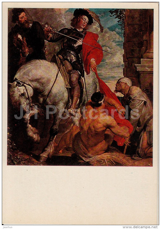 painting by Anthony van Dyck - Saint Martin , 1618 - horse - Flemish art - 1973 - Russia USSR - unused - JH Postcards