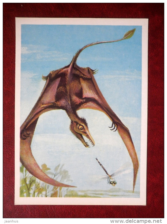 Sordes - dinosaurs - Illustration by I. Chevereva - 1983 - Russia USSR - unused - JH Postcards