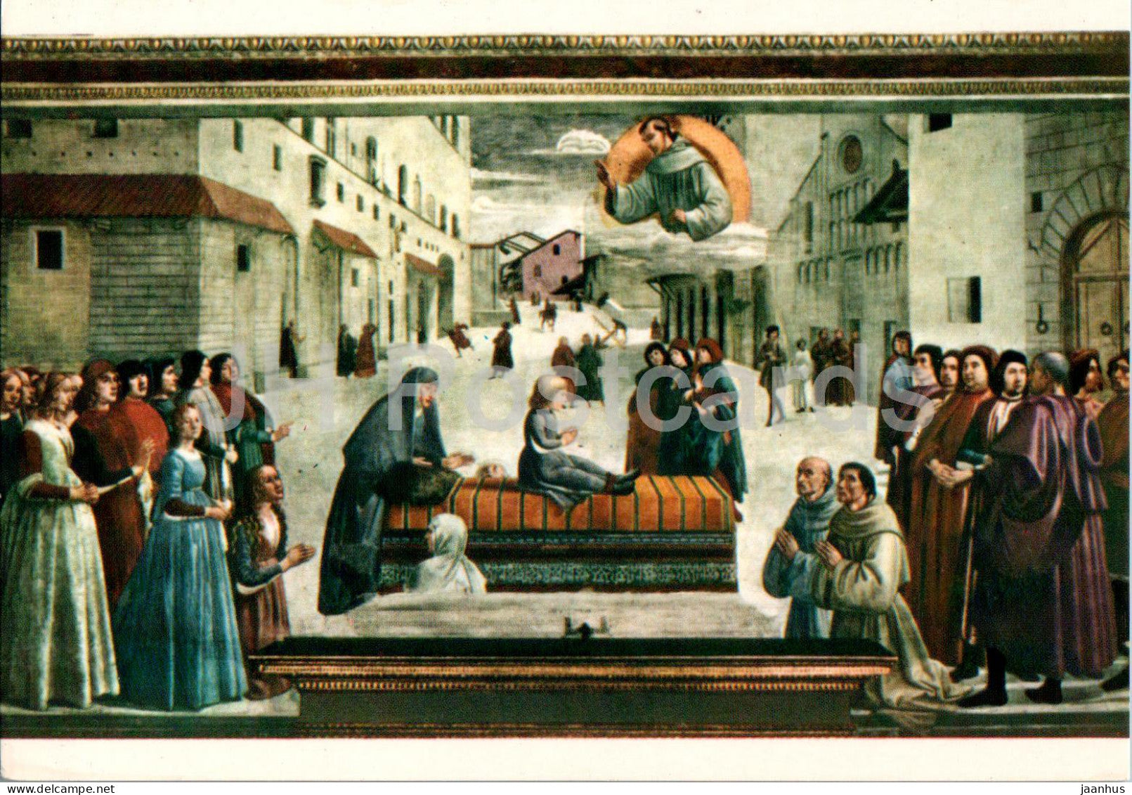 Firenze - Florence - Basilica di S Trinita - D Ghirlandaio - S Francesco - painting - 601 - Italy - used - JH Postcards
