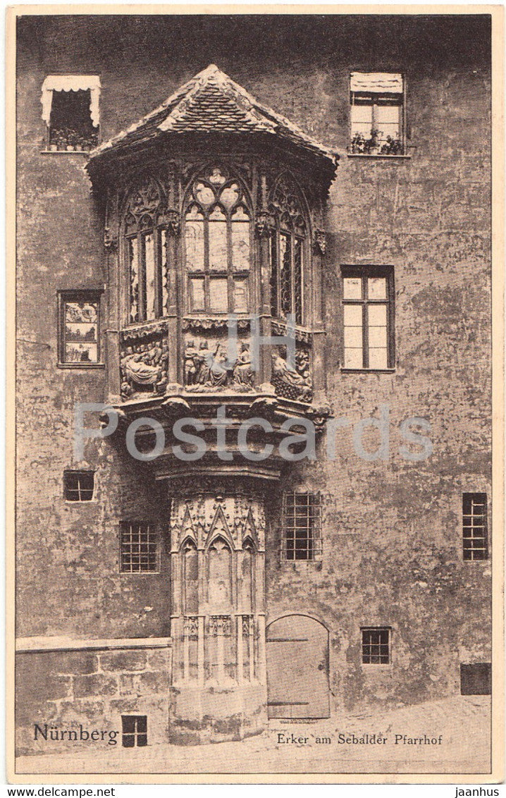 Nurnberg - Erker am Sebalder Pfarrhof - old postcard - Germany - unused - JH Postcards