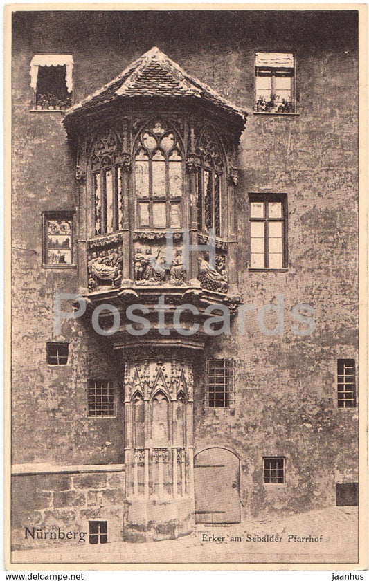 Nurnberg - Erker am Sebalder Pfarrhof - old postcard - Germany - unused - JH Postcards
