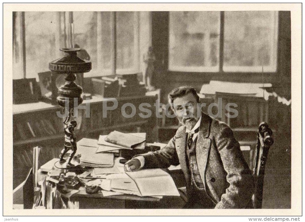 Repin in his office at work - painter Ilya Repin Memorial Home "Penates" - Penaty - 1963 - Russia USSR - unused - JH Postcards