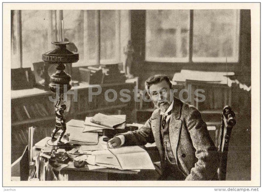 Repin in his office at work - painter Ilya Repin Memorial Home "Penates" - Penaty - 1963 - Russia USSR - unused - JH Postcards