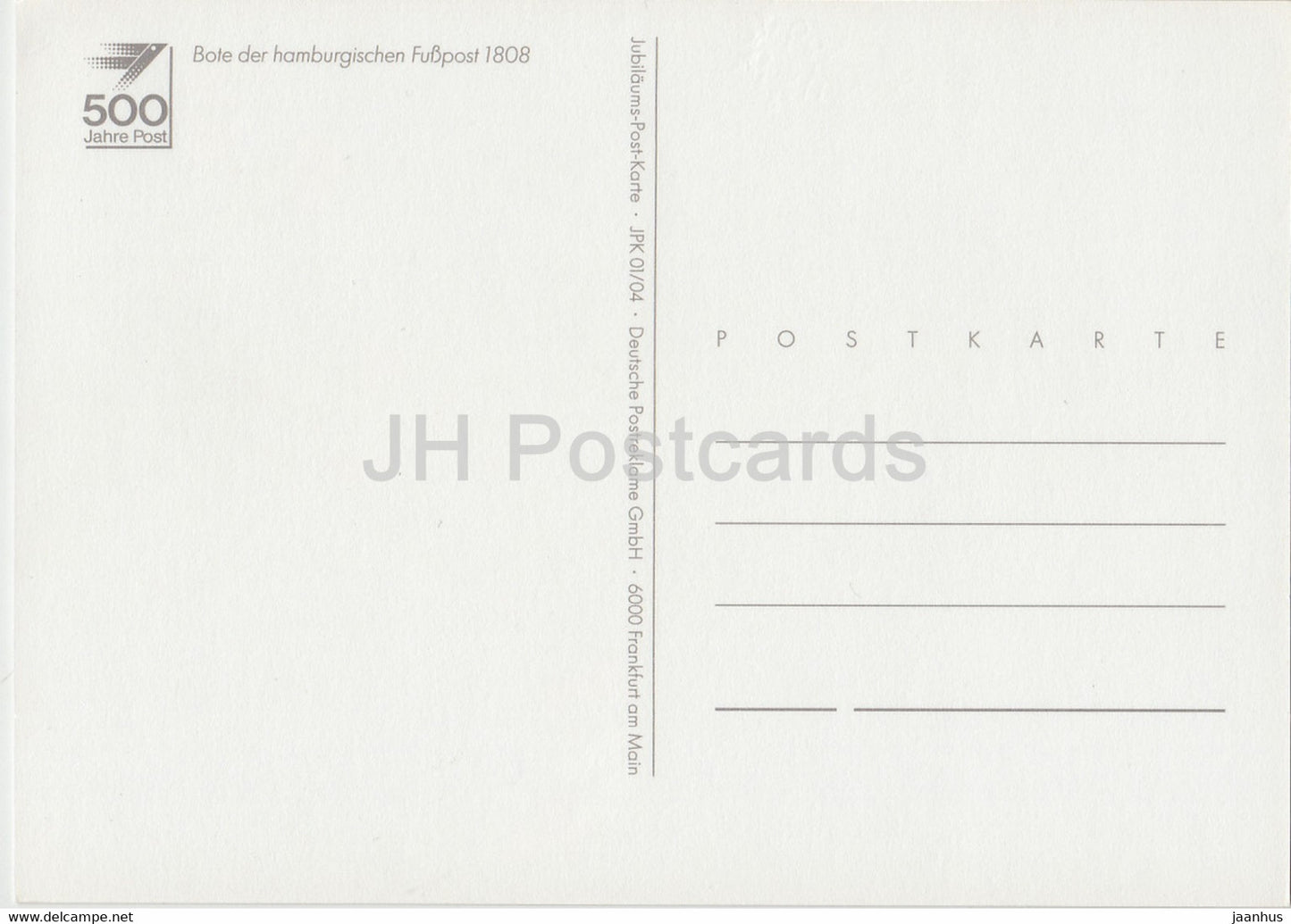 Bote der hamburgischen Fußpost 1808 – Bote der Hamburger Fußpost – Illustration – Deutschland – unbenutzt