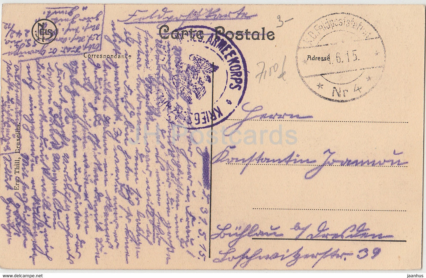 Gand - Gent - Beffroi Eglise St Nicolas et Panorama - Feldpost - alte Postkarte - 1915 - Belgien - gebraucht