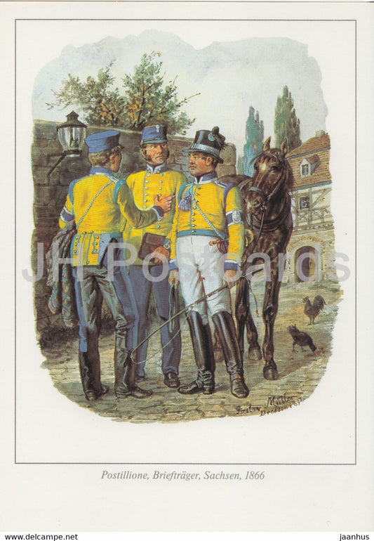 Postillione Brieftrager - Sachsen - Postmen - horse - Mail Service - Germany - unused - JH Postcards
