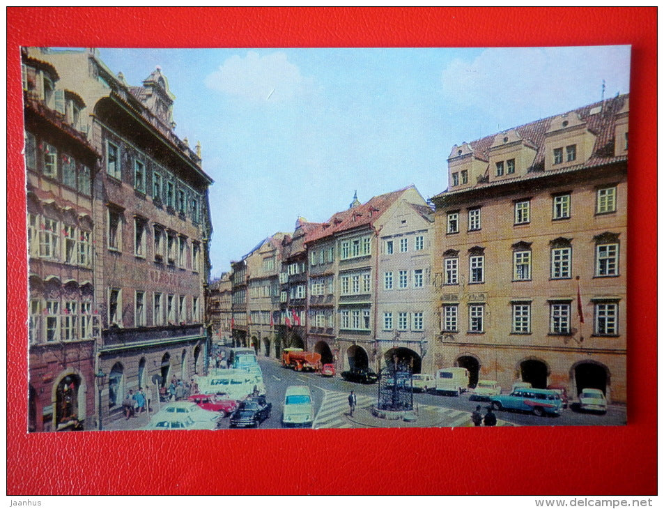Lesser Town Square - cars - Prague - Praha - 1975 - Czech Republic - unused - JH Postcards