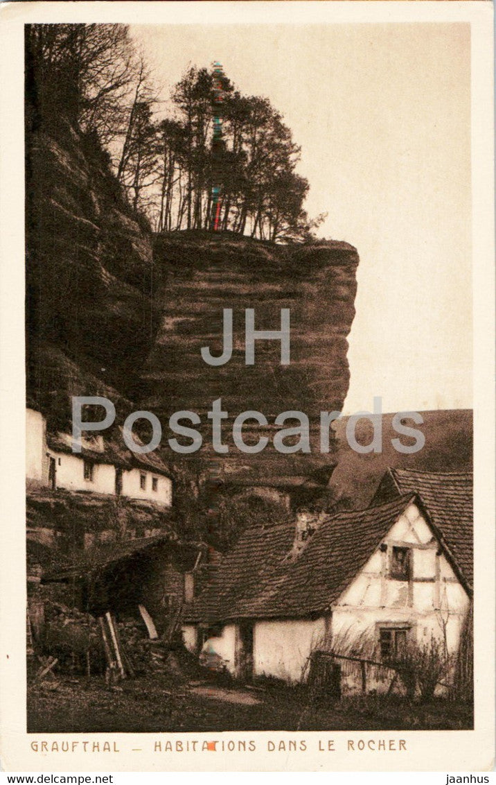 Graufthal - Habitations dans le Rocher - old postcard - France - unused - JH Postcards