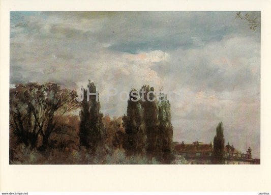 painting by Adolph Menzel - Blick auf den Park des Prinzen Albrecht - German art - DDR Germany - unused - JH Postcards