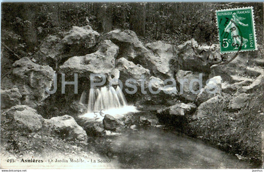 Asnieres Gennevilliers - Le Jardin Modele - La Source - 033 - old postcard - 1913 - France - used - JH Postcards