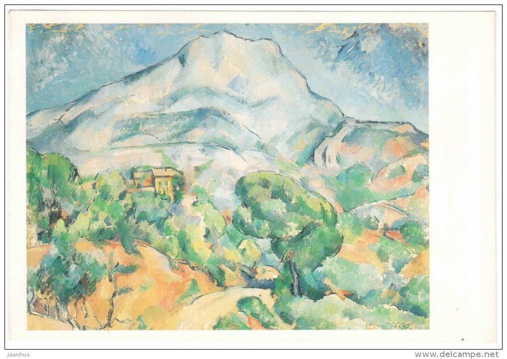 painting by Paul Cezanne - Mont Sainte-Victoire - large format card - Impressionism - french art - unused - JH Postcards