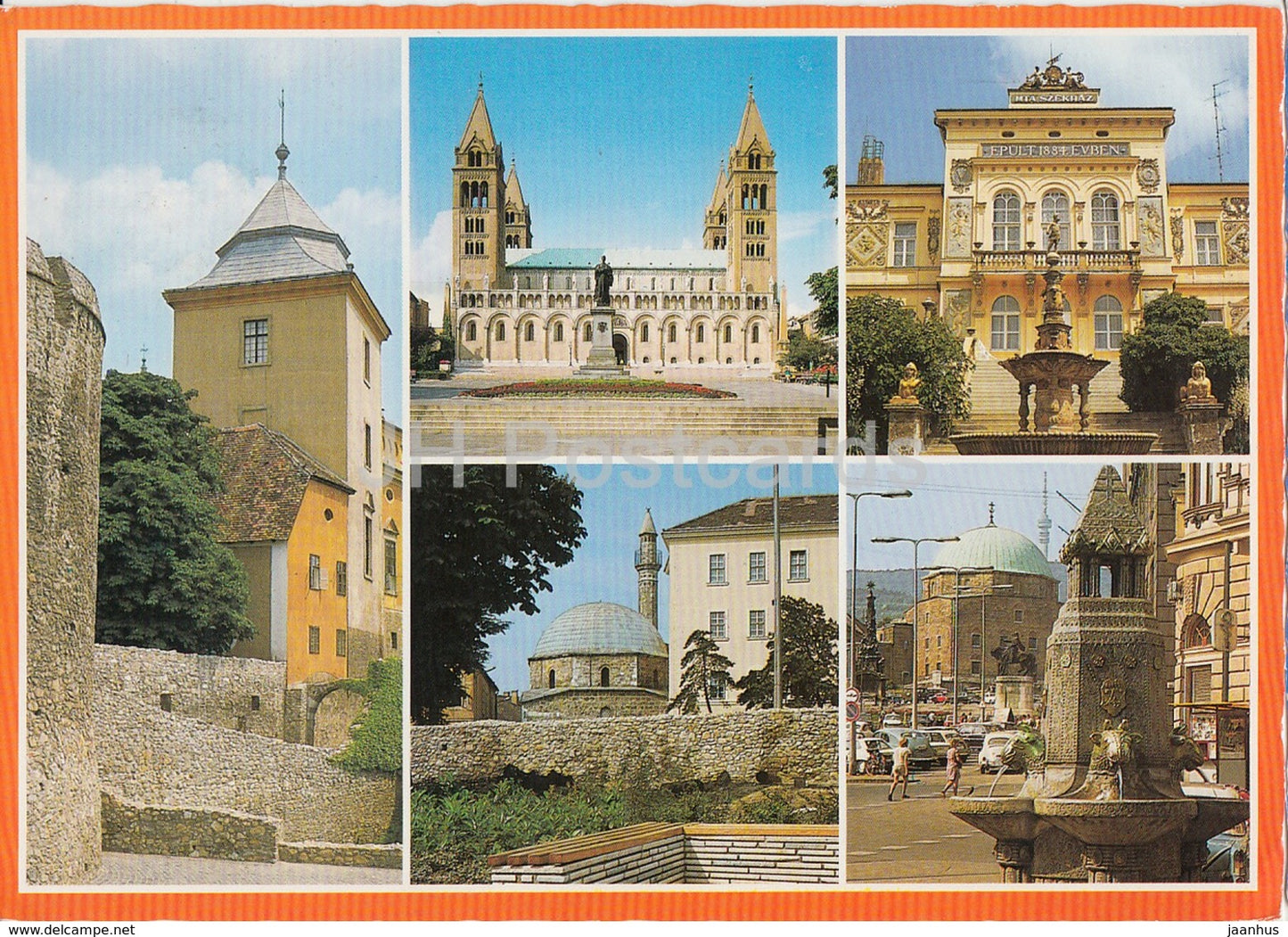 Pecs - architecture - multiview - 1985 - Hungary - used - JH Postcards