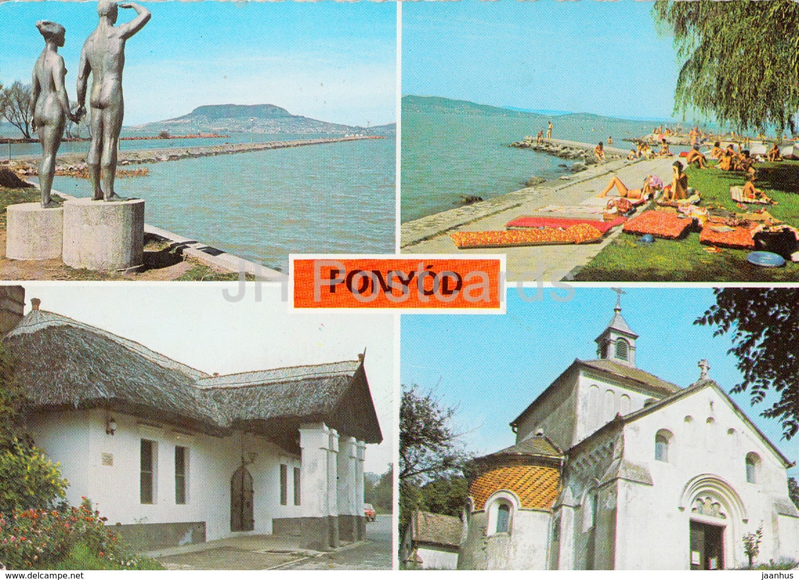 Fonyod - sculpture - church - multiview - 1985 - Hungary - used - JH Postcards