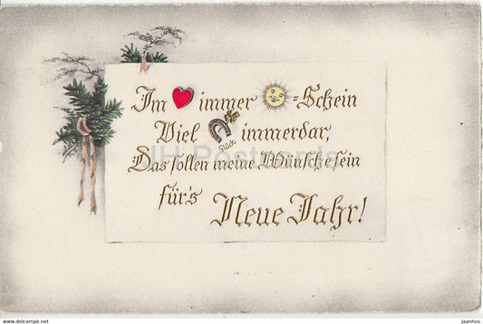 New Year Greeting Card - Das sollen meine Wunsche sein fur's Neue Jahr - BR 3136 - old postcard - 1934 - Germany - used - JH Postcards