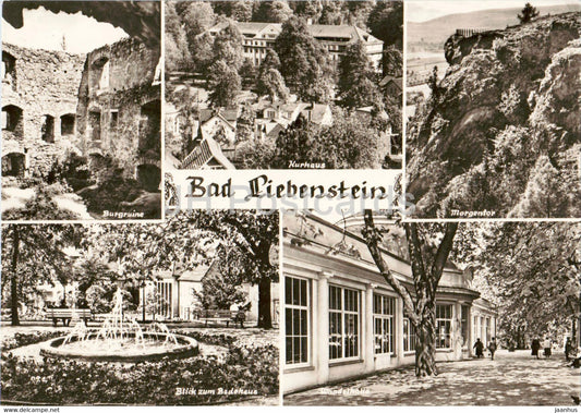 Bad Liebenstein - Kurhaus - Burgruine - Morgentor - Wandelhalle - old postcard - 1970 - Germany DDR - unused - JH Postcards