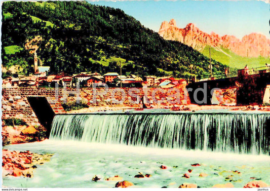 Dolomiti - Imer di Primiero col torrente Cismon - old postcard - 1956 - Italy - used - JH Postcards