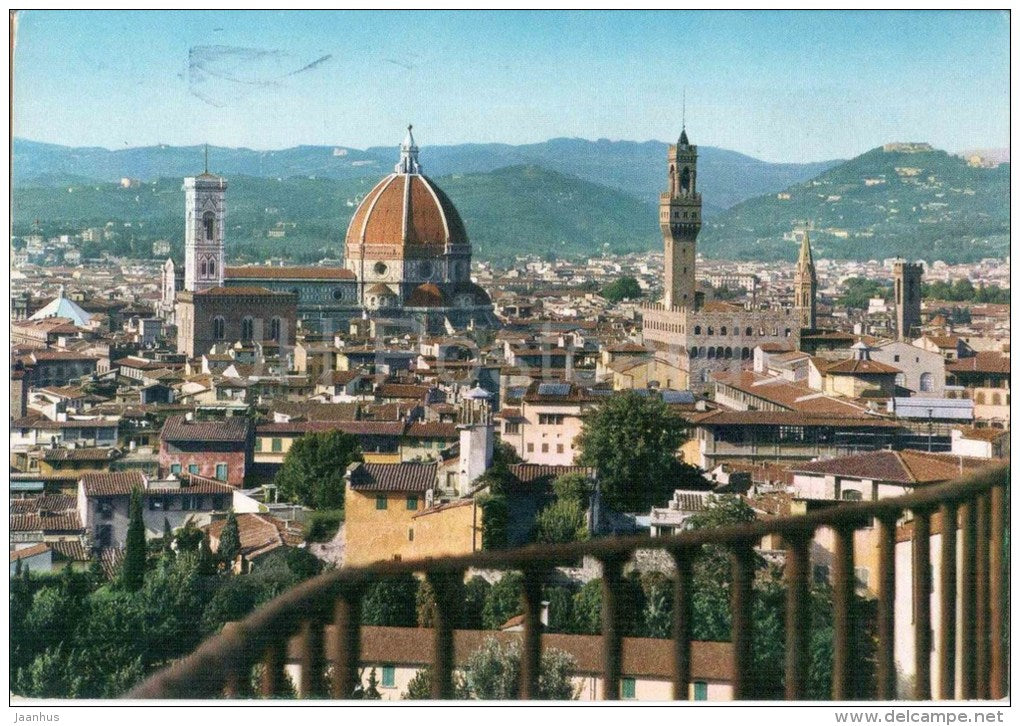 panorama dal Giardino di Boboli - panorama from Boboli`s garden - Firenze - Toscana - 583 - Italia - Italy - used 1976 - JH Postcards