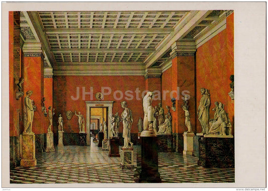 The new Hermitage . Room of Greek Sculpture by K. Ukhtomsky - St. Petersburg - Leningrad - 1986 - Russia USSR - used - JH Postcards