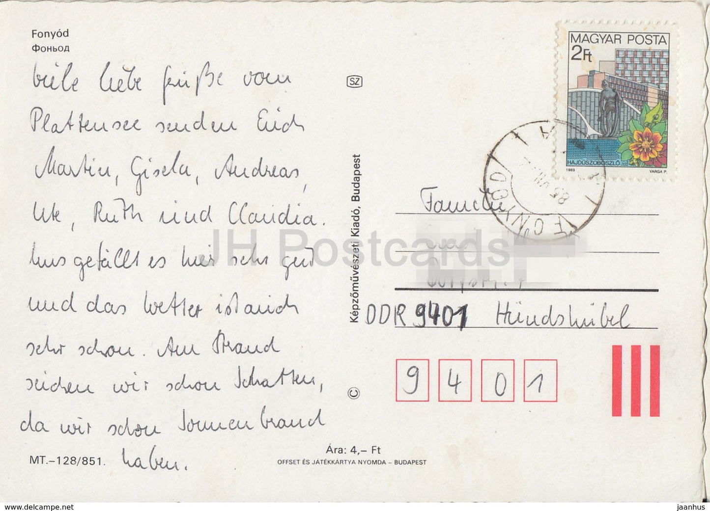 Fonyod - sculpture - church - multiview - 1985 - Hungary - used