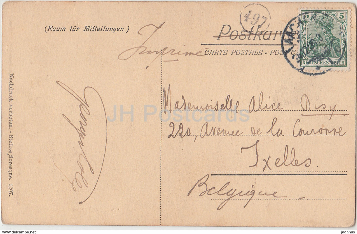 Motiv in Burtscheid - Gemalde v Hermann Killian - old postcard - 1909 - Germany - used