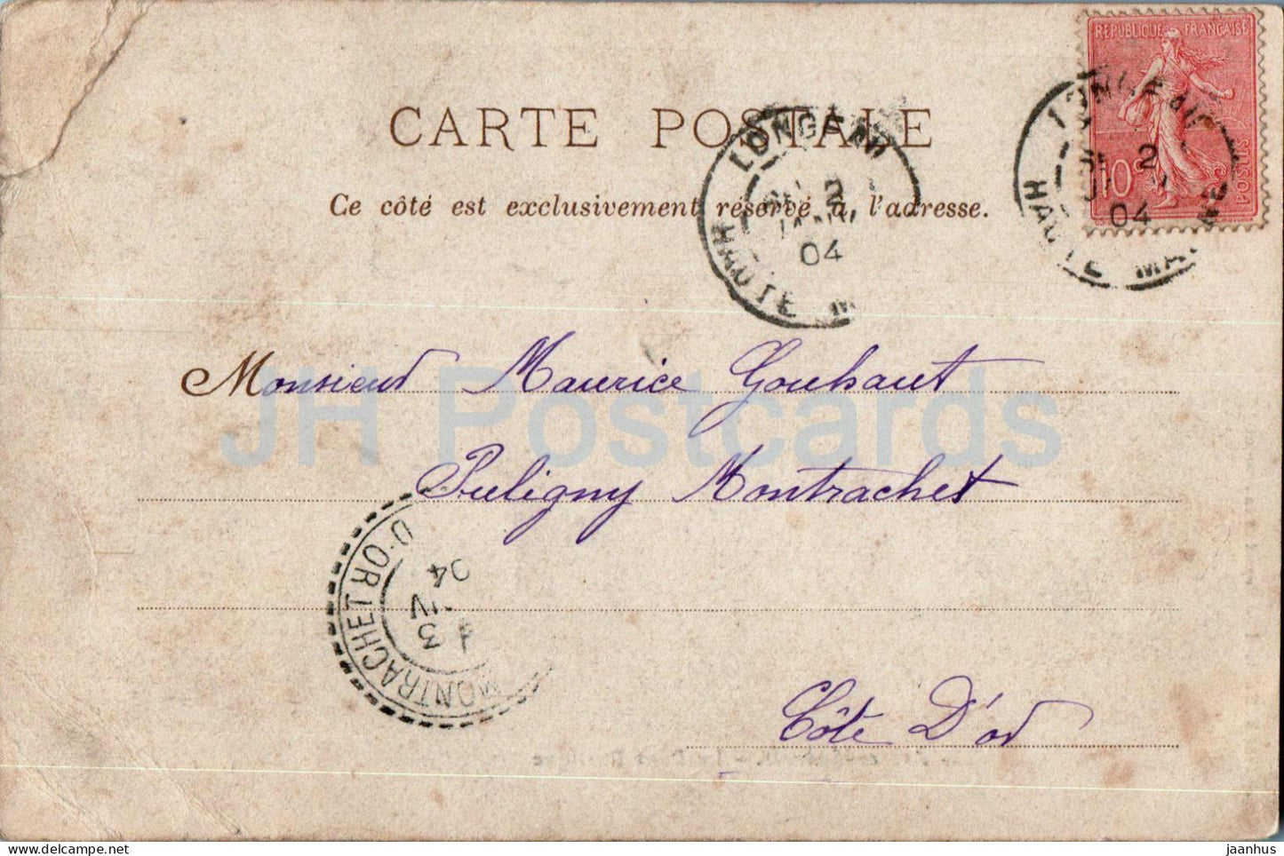 Arc en Barrois - Le Pont Rustique - alte Postkarte - 1904 - Frankreich - gebraucht 