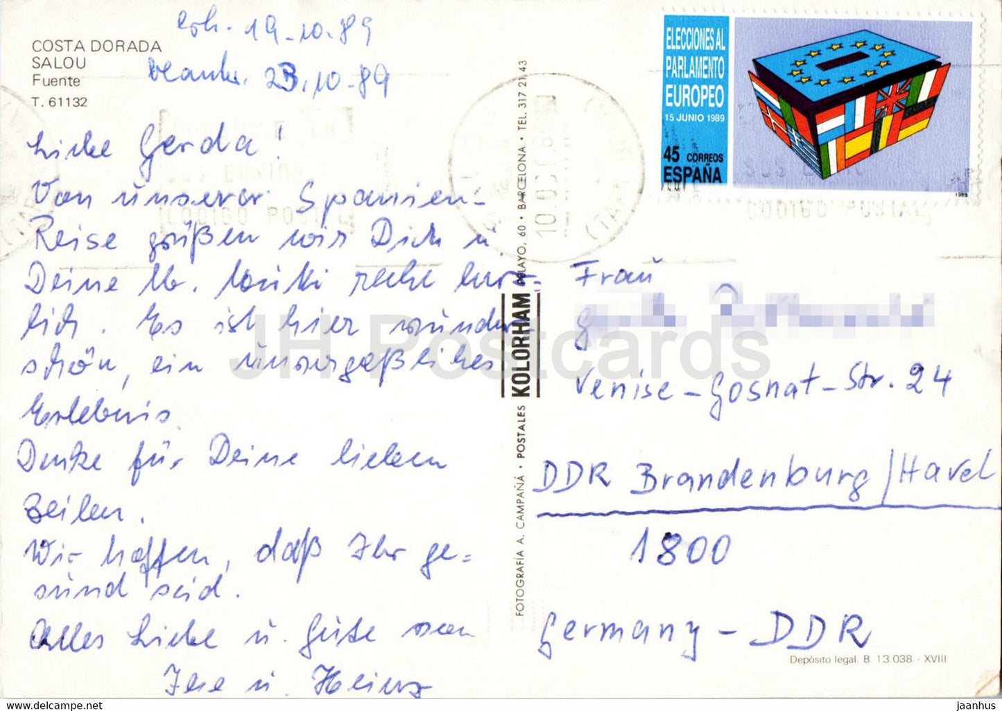 Costa Dorada - Salou - Fuente - Brunnen - 1989 - Spanien - gebraucht