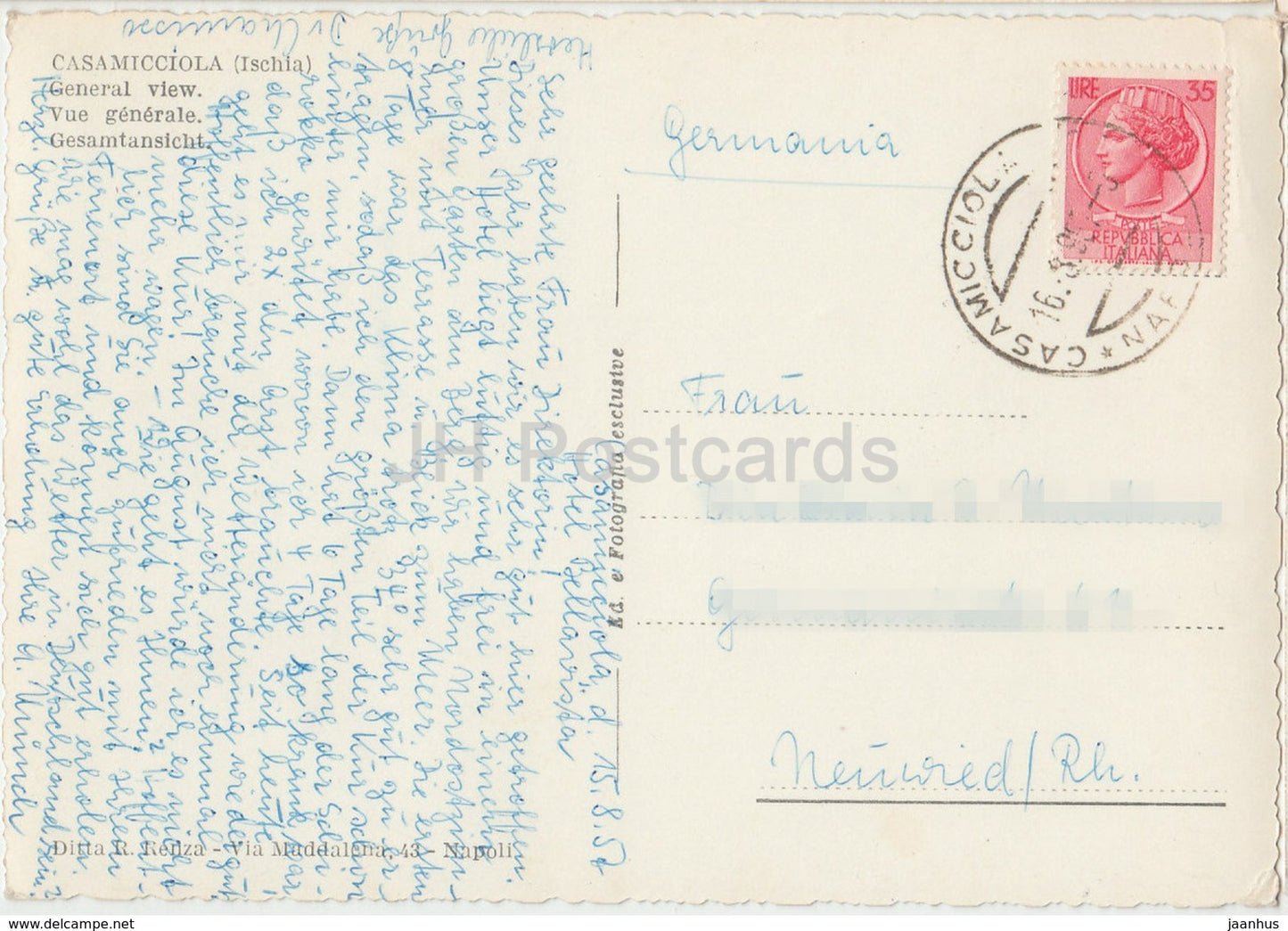 Casamicciola - Ischia - panorama - general view - Italy - 1957 - used