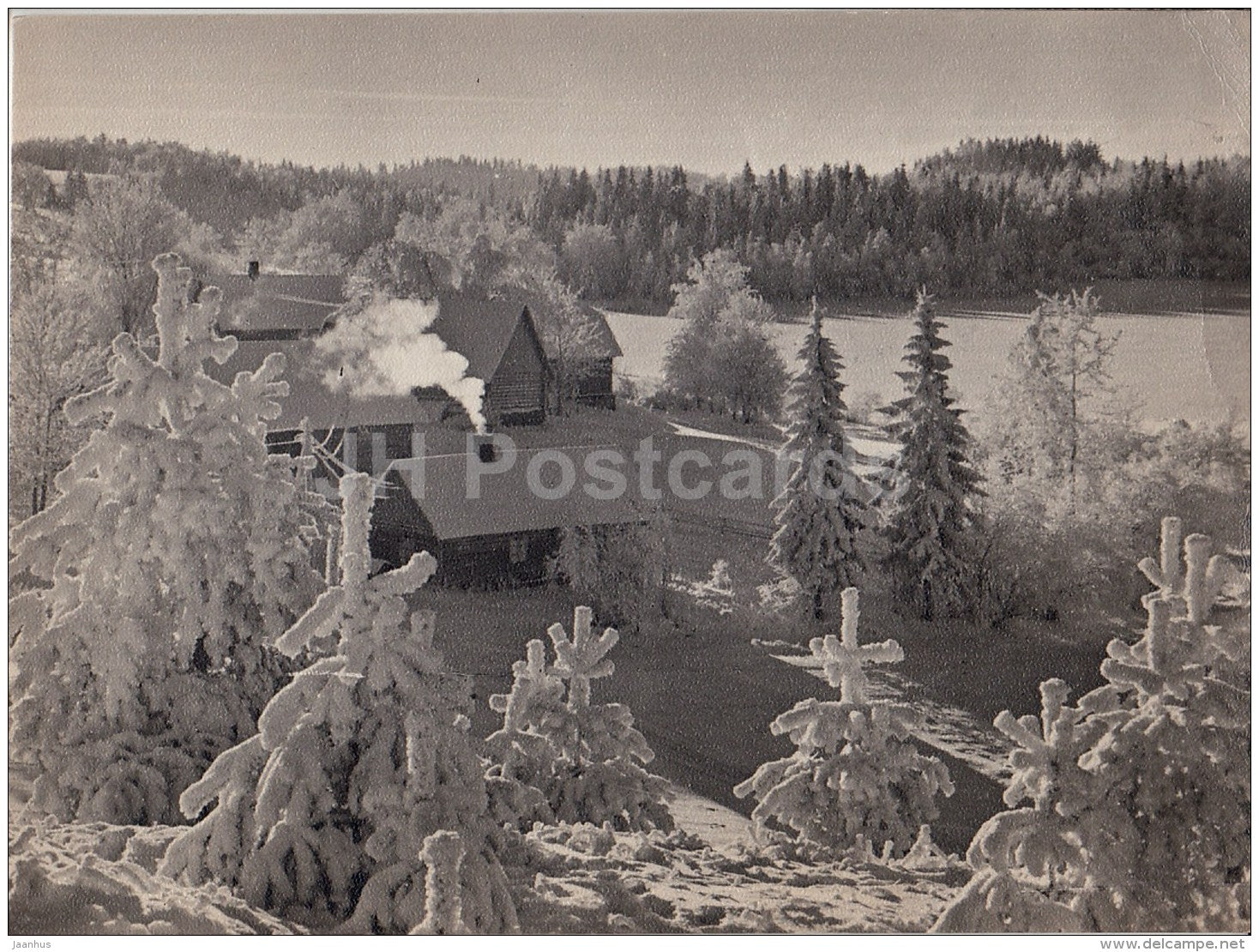 Winter In South Estonia - farm houses - 1967 - Estonia USSR - used - JH Postcards
