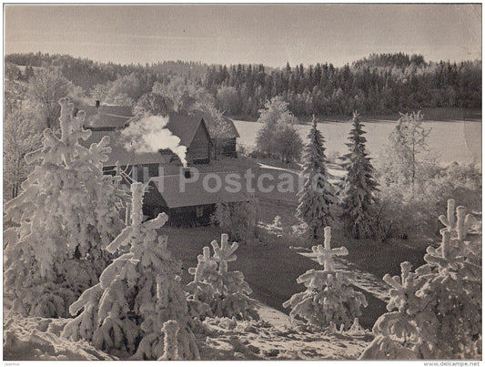 Winter In South Estonia - farm houses - 1967 - Estonia USSR - used - JH Postcards