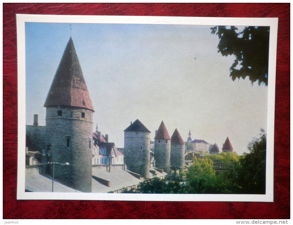 fortification towers of city wall, 15-16th cent. - Old Town - Tallinn - 1980 - Estonia - USSR - unused - JH Postcards