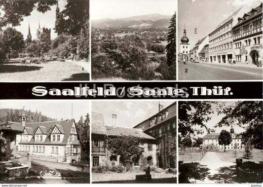 Saalfeld - Saale - Thur - Puschkinpark - Blankenburger Tor - Gaststatte Das Loch - old postcard - Germany DDR - unused - JH Postcards