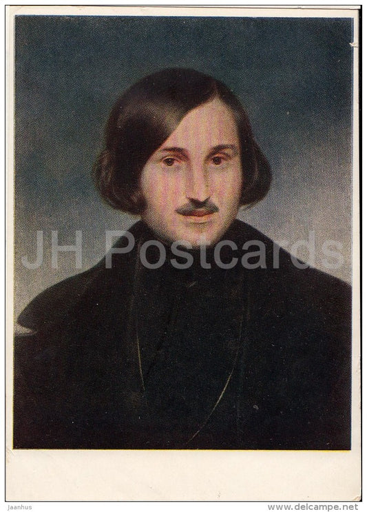 painting by F. Moller - Portrait of Russian Writer N. Gogol - Russian art - 1952 - Russia USSR - unused - JH Postcards