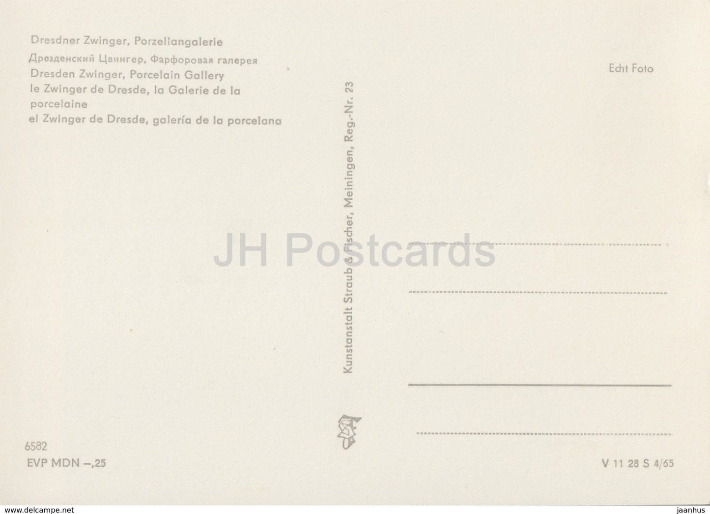 Dresden - Dresdner Zwinger - Porcelain Gallery - REISEBÜRO - 1964 - DDR - Germany - unused - JH Postcards