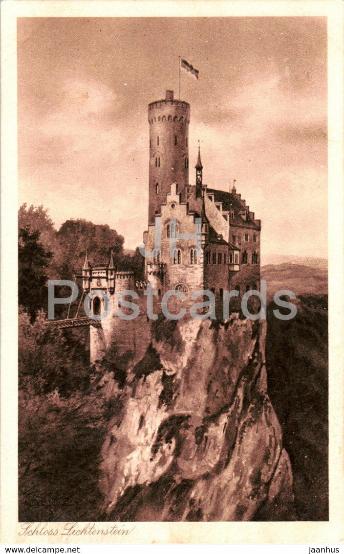 Schloss Lichtenstein - castle - 115 - old postcard - Germany - used - JH Postcards