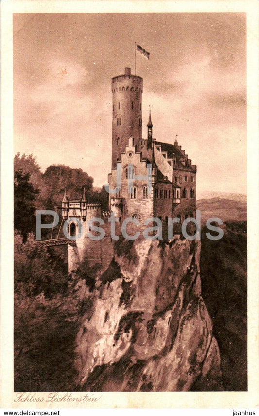 Schloss Lichtenstein - castle - 115 - old postcard - Germany - used - JH Postcards