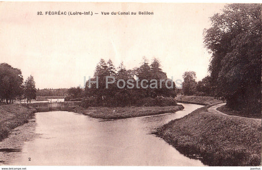 Fegreac - Vue du Canal au Bellion - 32 - old postcard - France - used - JH Postcards