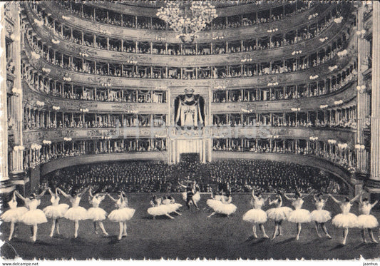 Milano - Teatro alla Scala - interno - Swan Lake - ballet - 1952 - old postcard - Italy - used - JH Postcards
