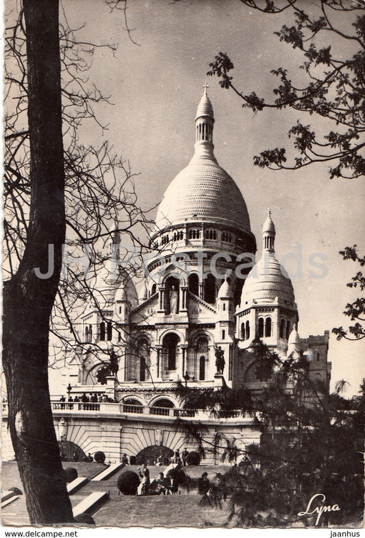 Paris - La Basilique du Sacre-Coeur de Montmartre vue depuis les Jardins - cathedral - 109 - France - 1963 - used - JH Postcards