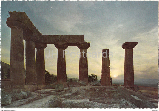 Corinth - The Temple of Apollo under the crepuscule - Ancient Greece - Greece - unused - JH Postcards