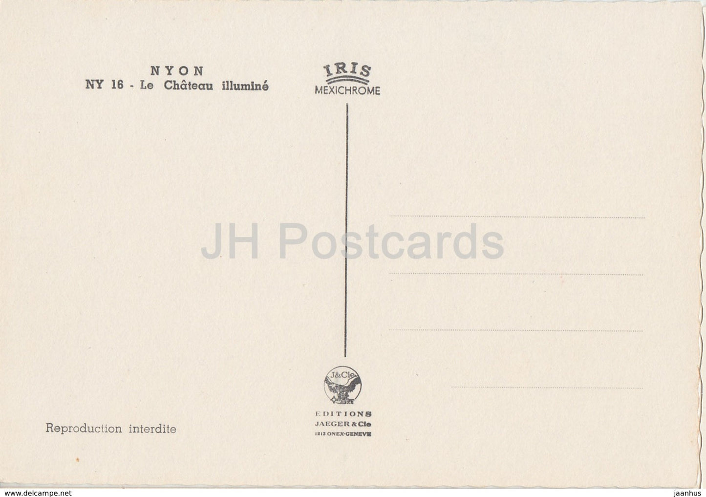 Nyon - Le Chateau illumine - castle - NY 16 - Switzerland - unused