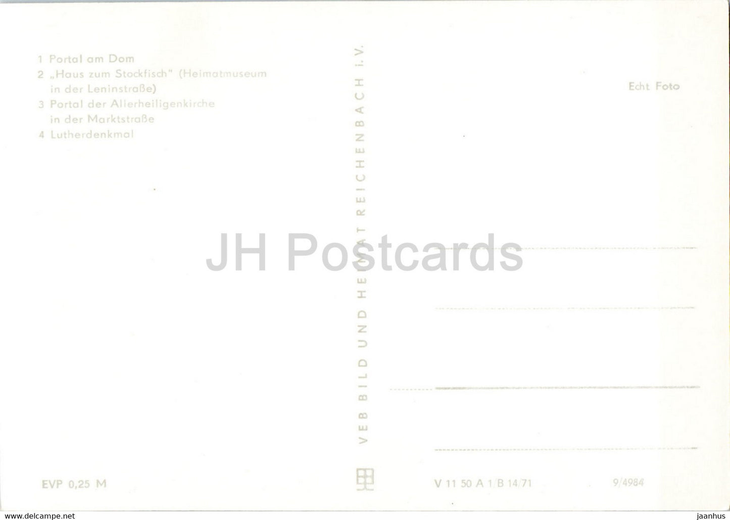 Gruss aus Erfurt - Portal am Dom - Haus zum Stockfisch - Lutherdenkmal - Luther monument - Germany DDR - unused