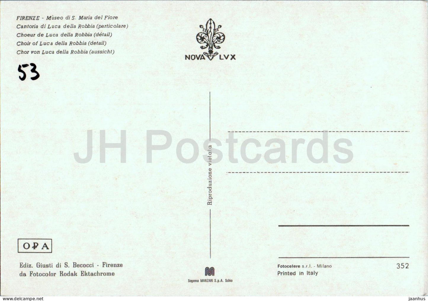Firenze - Museo di S Maria del Fiore - Cantoria di Luca della Robbia - Particolare - Detail - 352 - Italy - used