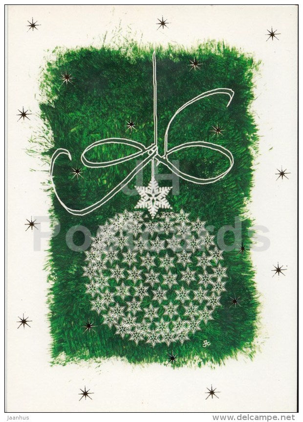 New Year Greeting card - illustration - decoration - 2000s - Estonia - used - JH Postcards