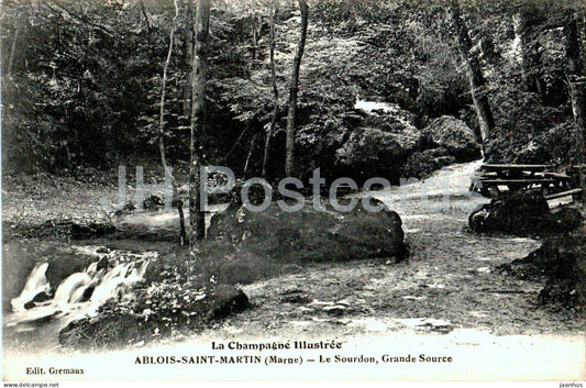 Ablois Saint Martin - Le Sourdon - Grande Source - La Champagne Illustree - old postcard - 1915 - France - used - JH Postcards