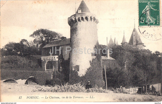 Pornic - Le Chateau - vu de la Terrasse - castle - 17 - old postcard - France - used - JH Postcards