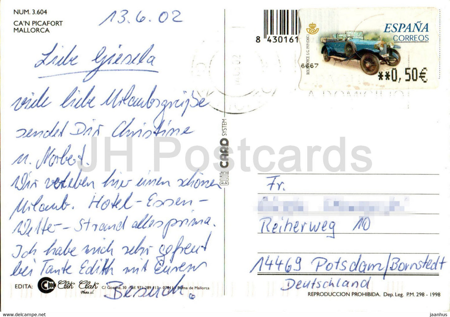 Ca'n Picafort - Majorque - multiview - 3604 - 2002 - Espagne - d'occasion